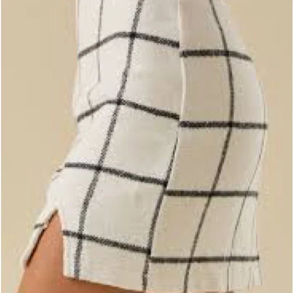 Altar'd State White & Black Windowpane Mini Skirt - Picture 3 of 4